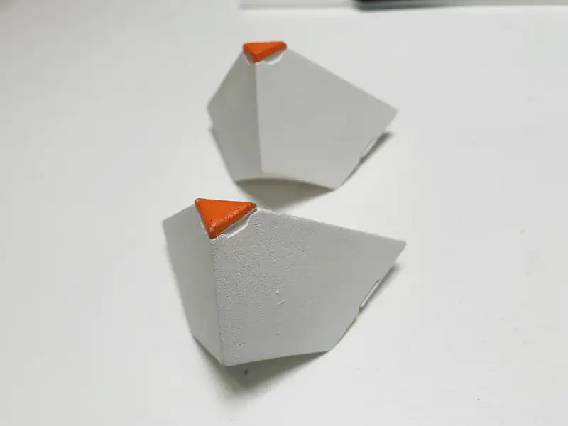 Completed painted shell showing final color scheme and finish quality