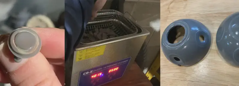 Progressive stages of polishing from rough to mirror finish